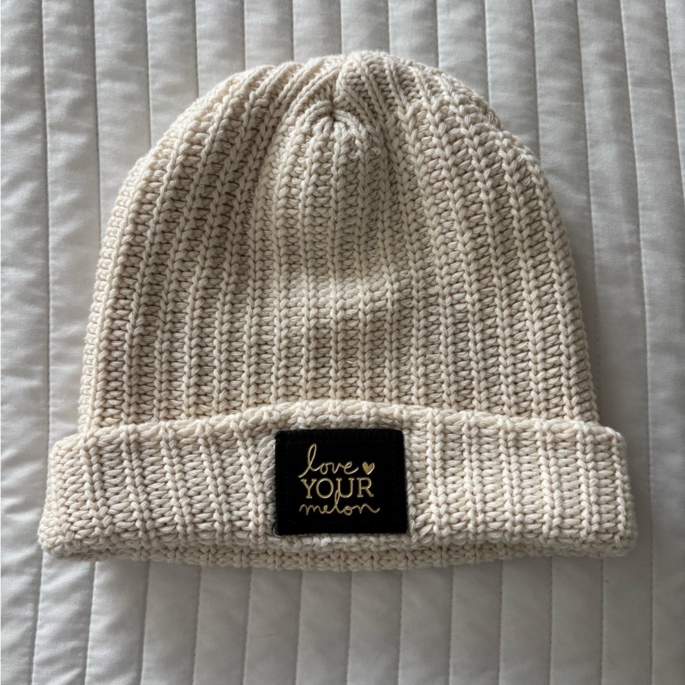 Love Your Melon Ivory Knit Hat